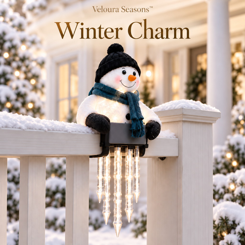 LED Light-Up Snowman – Icicle Holiday Figure Christmas Decoration | Veloura Seasons™