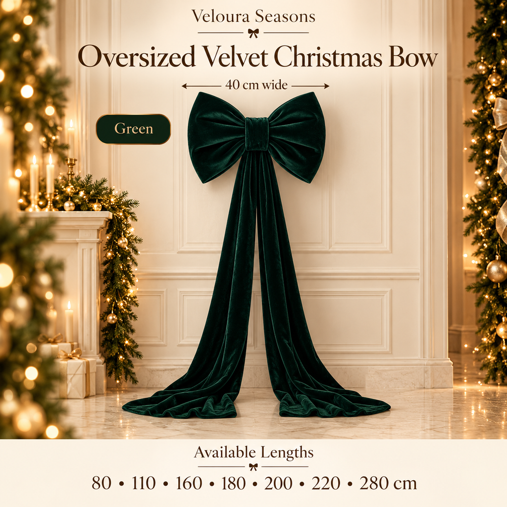 Oversized Kerstdecoratie Strik – Luxe Feestlint