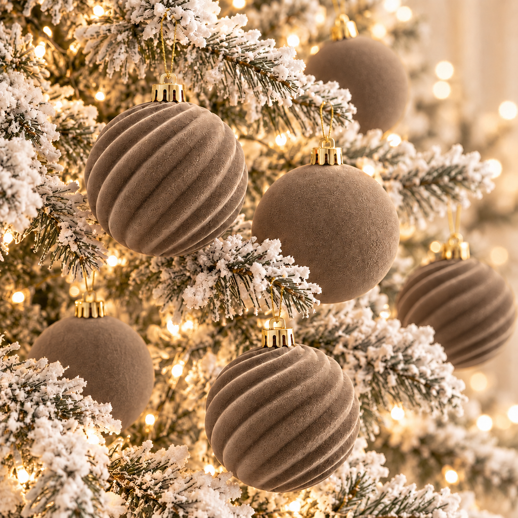Fluwelen Vlokken Scène Kerstbal Versieringen | Veloura Seasons™