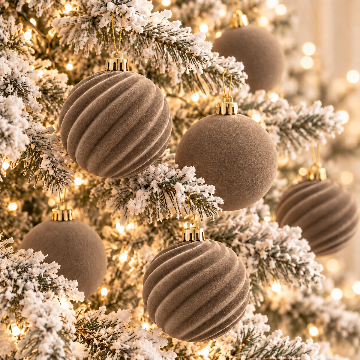 Fluwelen Vlokken Scène Kerstbal Versieringen | Veloura Seasons™