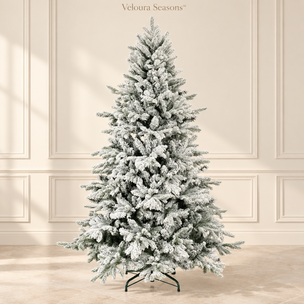Snow-Flocked Christmas Tree 180 cm – Luxury Artificial 6ft Winter Pine | Veloura Seasons™