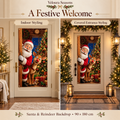 Christmas Door Banner – Santa & Reindeer Holiday Curtain | Veloura Seasons™