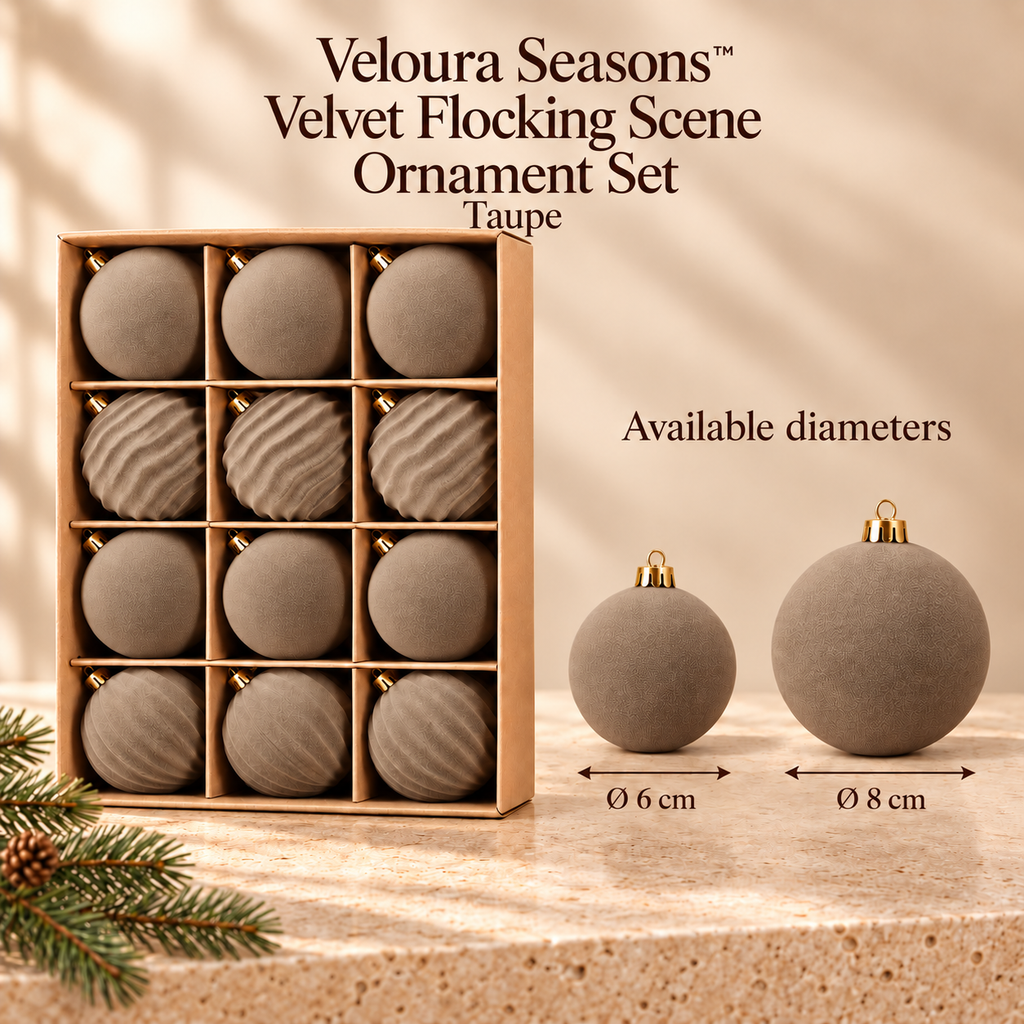 Fluwelen Vlokken Scène Kerstbal Versieringen | Veloura Seasons™