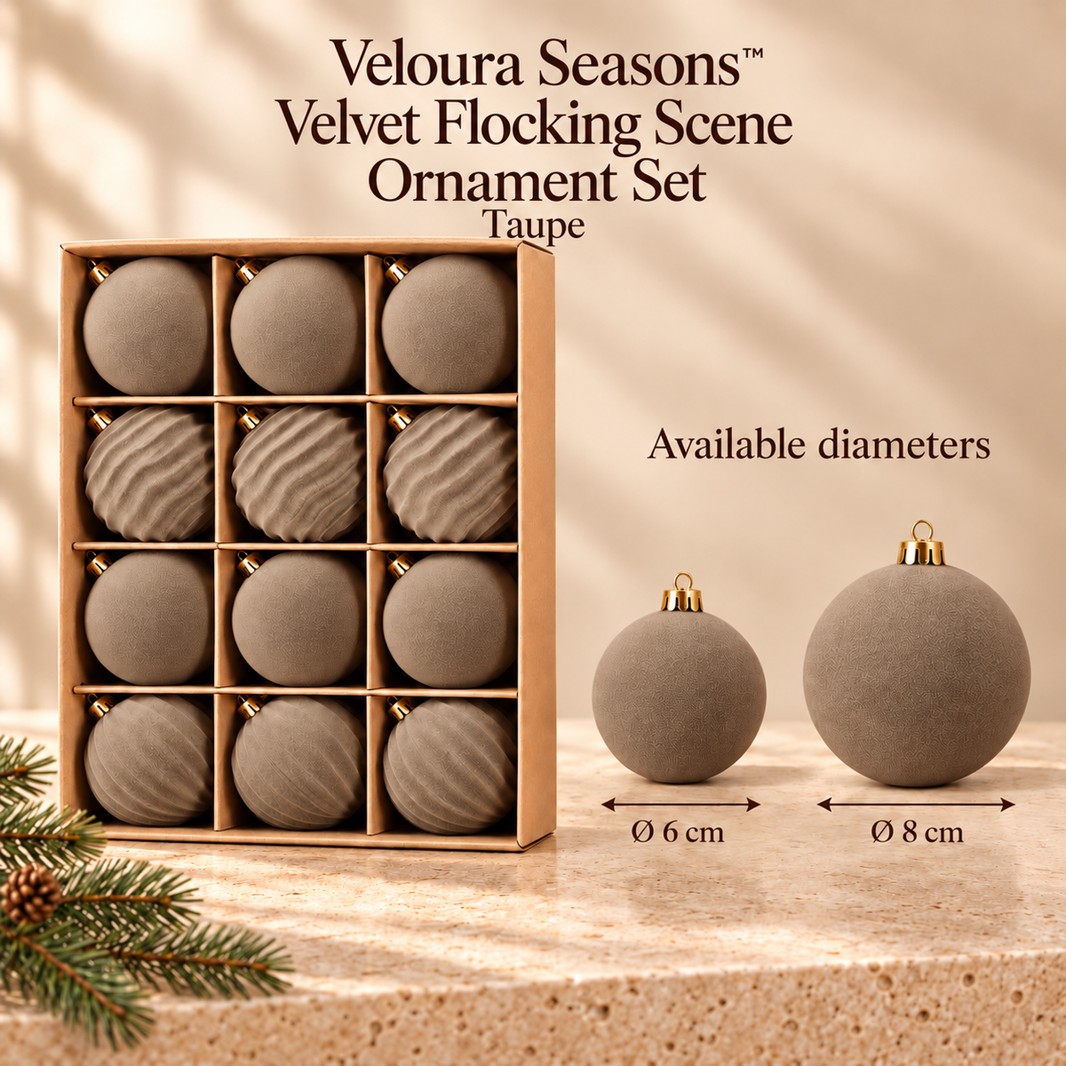 Fluwelen Vlokken Scène Kerstbal Versieringen | Veloura Seasons™