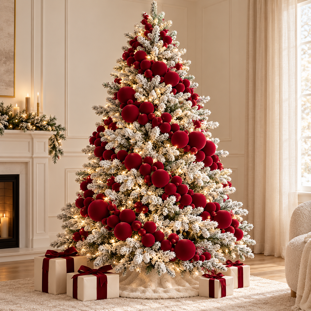 Fluwelen Kerstslinger 150 cm – Luxe Cascade Bal Krans | Veloura Seasons™