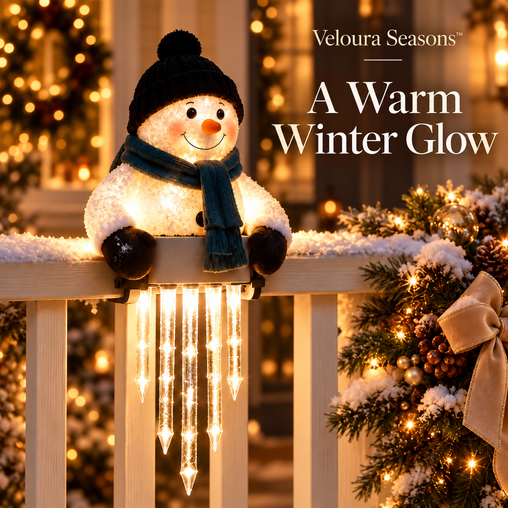 LED Light-Up Snowman – Icicle Holiday Figure Christmas Decoration | Veloura Seasons™