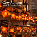 Cozy Autumn Maple & Pumpkin String Lights