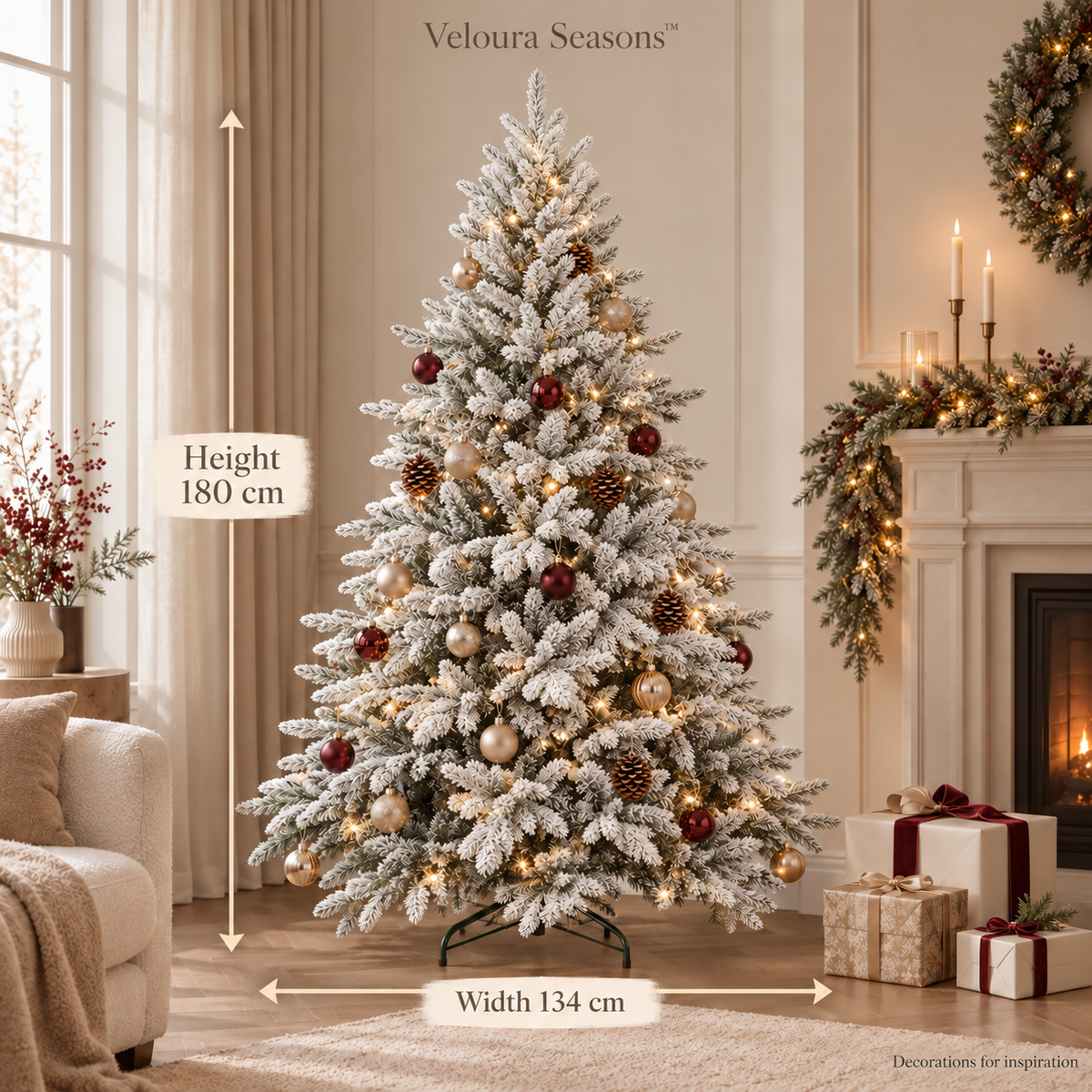 Besneeuwde Kunstkerstboom 180 cm – Luxe Kunstmatige 6ft Winter Den | Veloura Seasons™