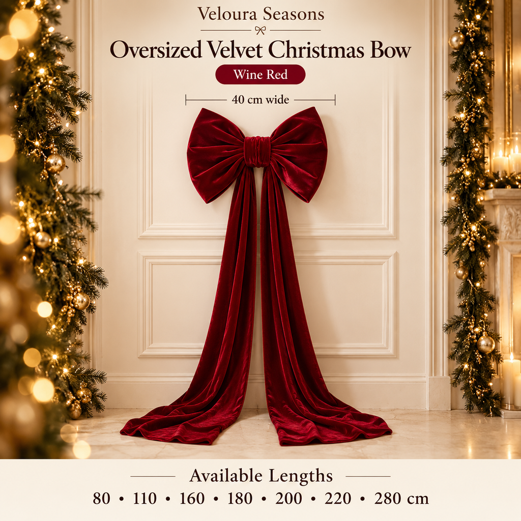 Oversized Kerstdecoratie Strik – Luxe Feestlint