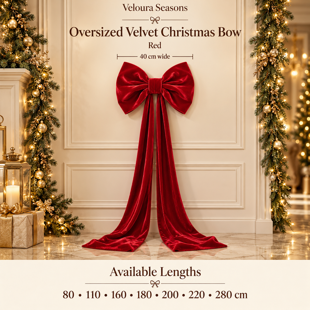 Oversized Kerstdecoratie Strik – Luxe Feestlint