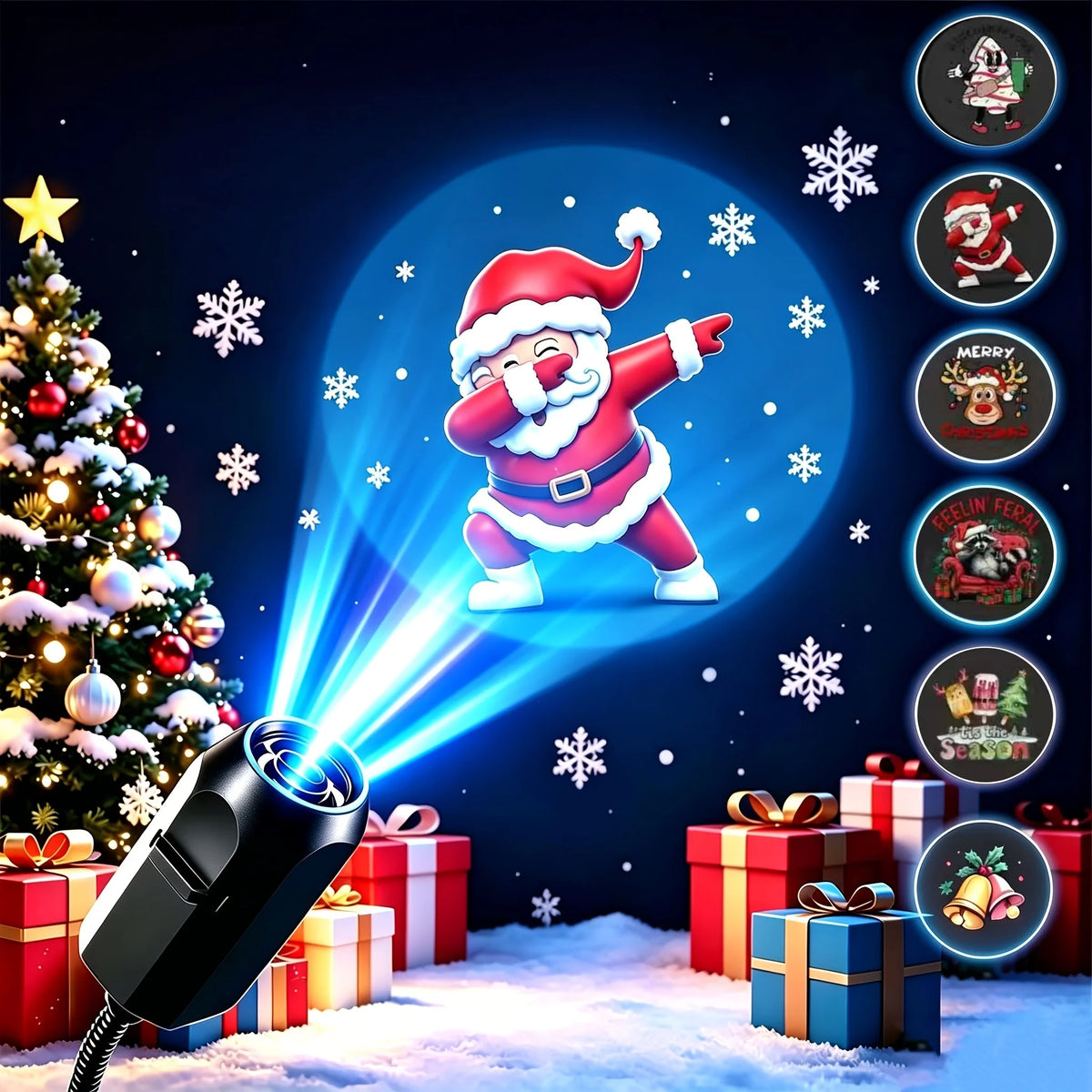 Kerst LED Projectorlamp – 10 Instelbare Patronen | Veloura Seasons™