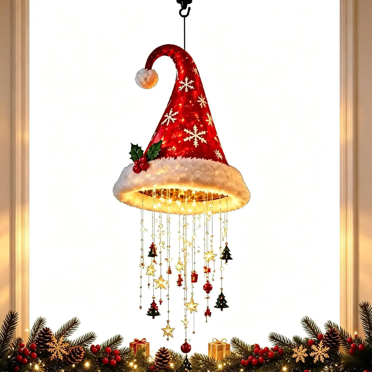 Kerstmuts LED Lamp – Feestelijk Muur & Plafond Ornament | Veloura Seasons™