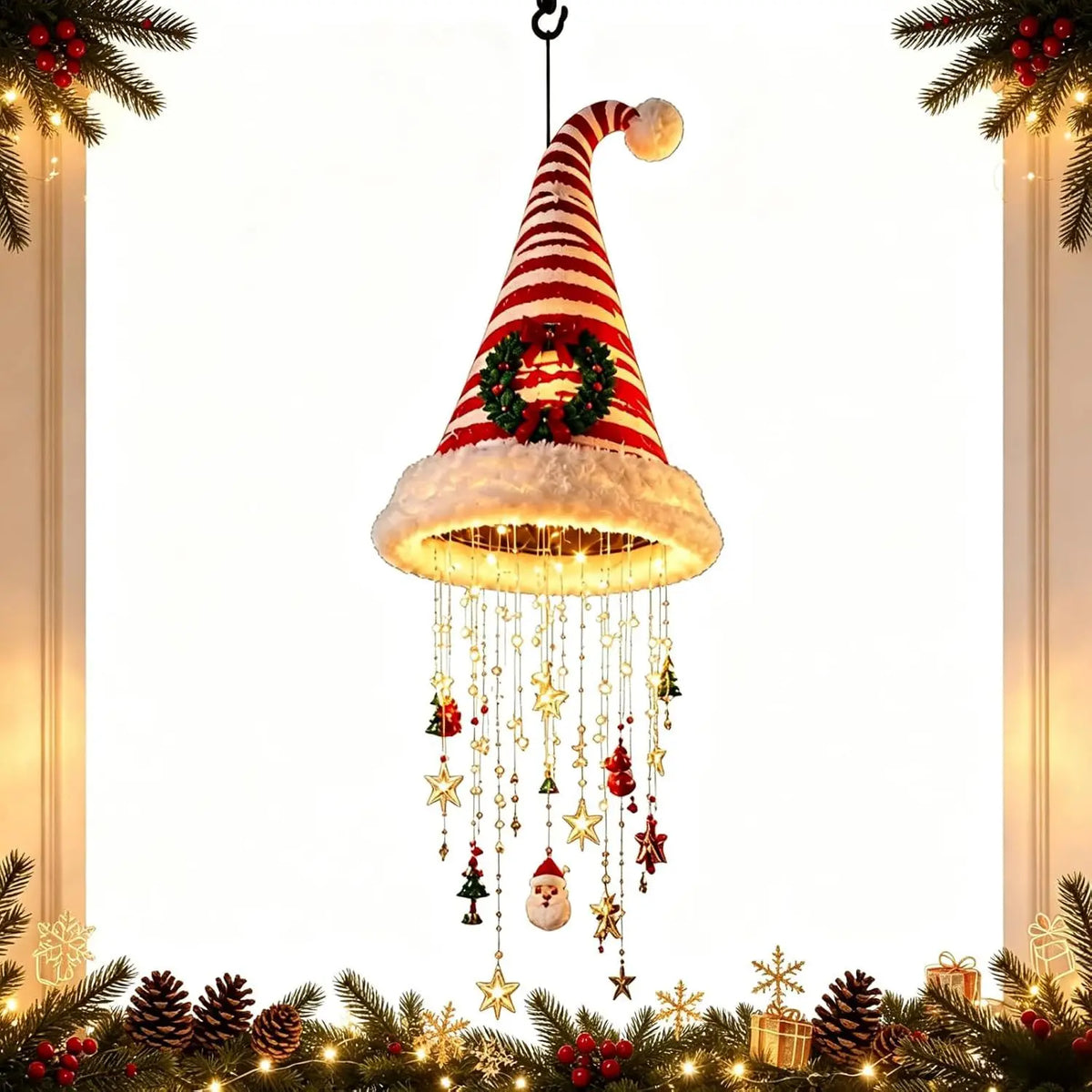 Kerstmuts LED Lamp – Feestelijk Muur & Plafond Ornament | Veloura Seasons™