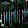 Acryl IJspegel Kerstversieringen – 24-Delige Boom Hangende Set | Veloura Seasons™