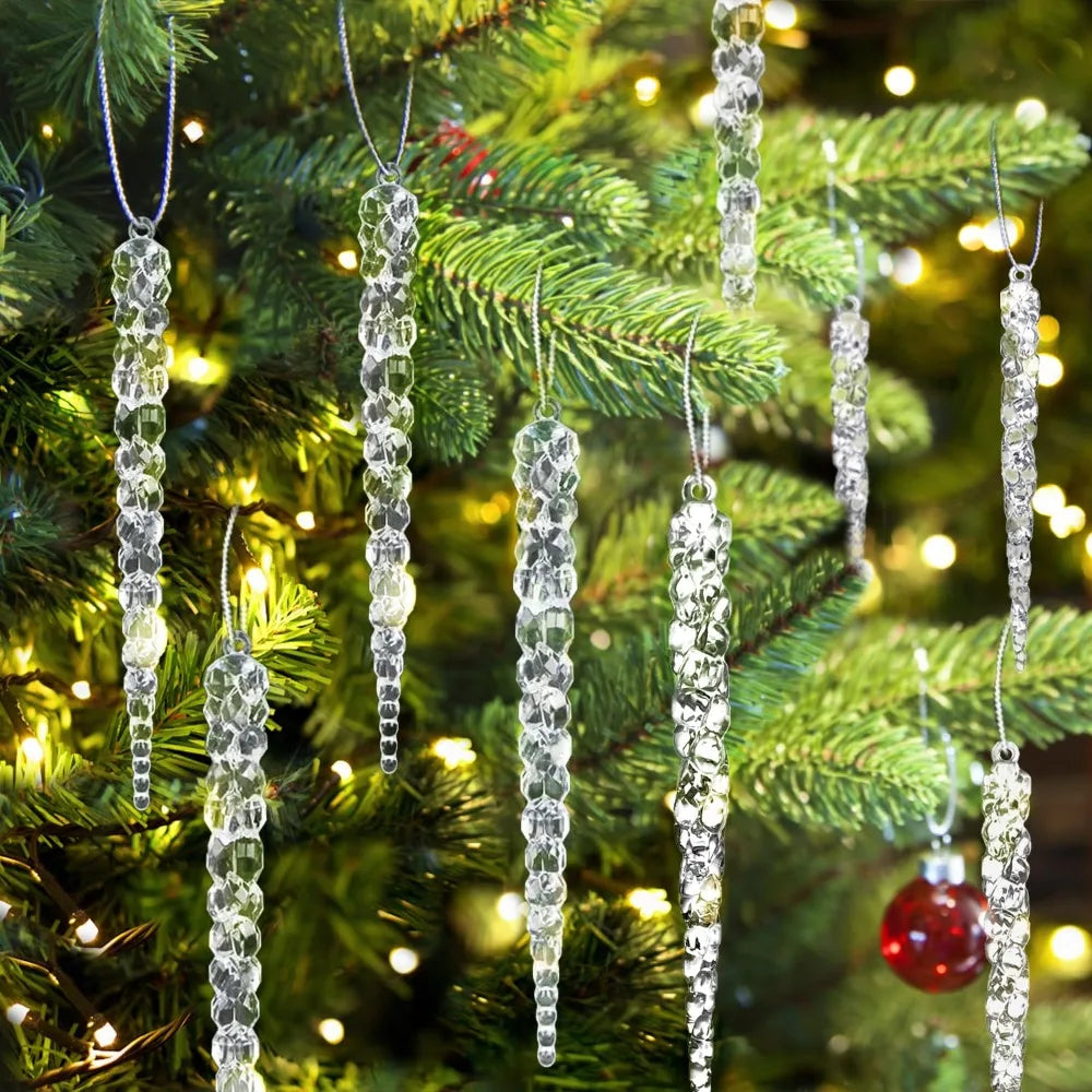 Acryl IJspegel Kerstversieringen – 24-Delige Boom Hangende Set | Veloura Seasons™