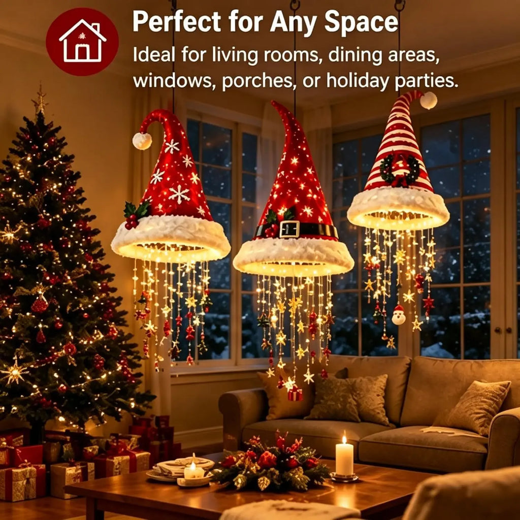 Santa Hat LED Light – Festive Wall & Ceiling Ornament | Veloura Seasons™