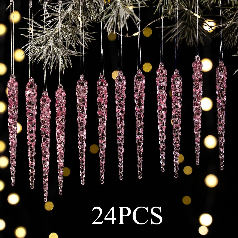 Acryl IJspegel Kerstversieringen – 24-Delige Boom Hangende Set | Veloura Seasons™