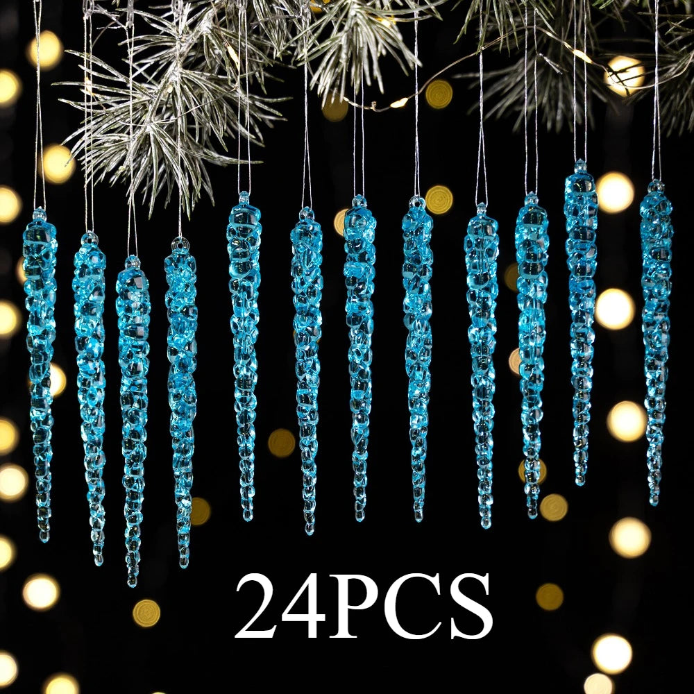 Acryl IJspegel Kerstversieringen – 24-Delige Boom Hangende Set | Veloura Seasons™