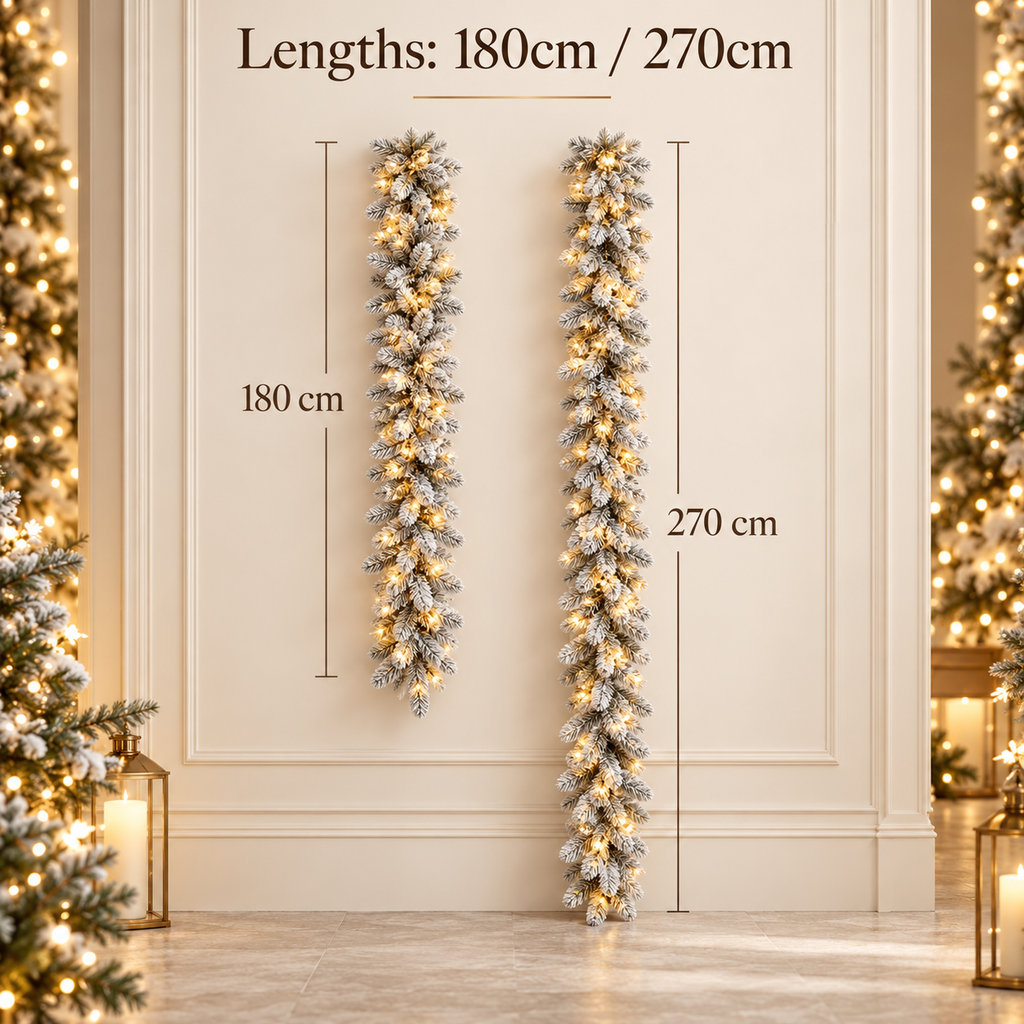 ❄️Winter Glow Snow Cascade Garland | 180cm & 270cm | Veloura Seasons™