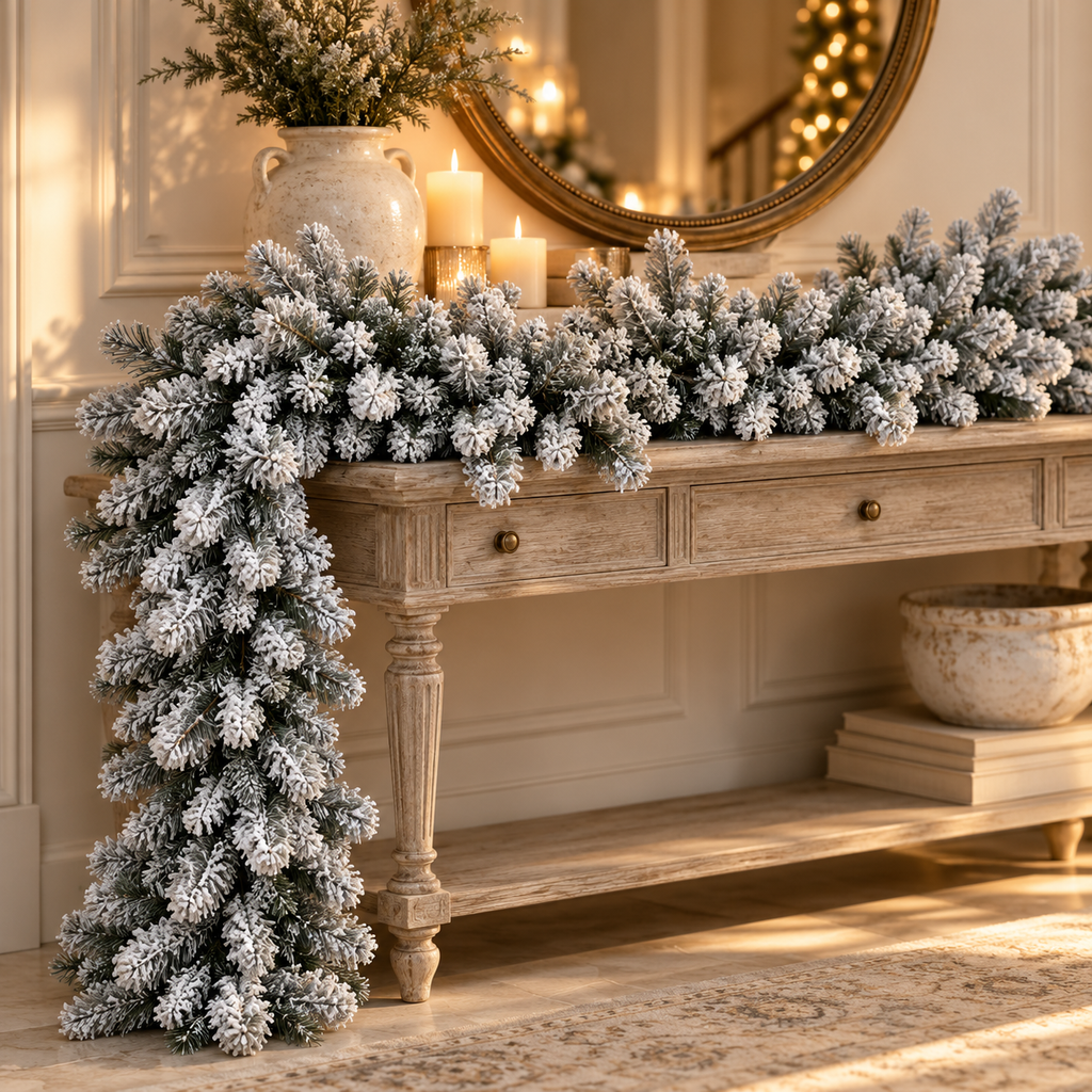 ❄️ Luxury Snow Pine Garland | Veloura Seasons™