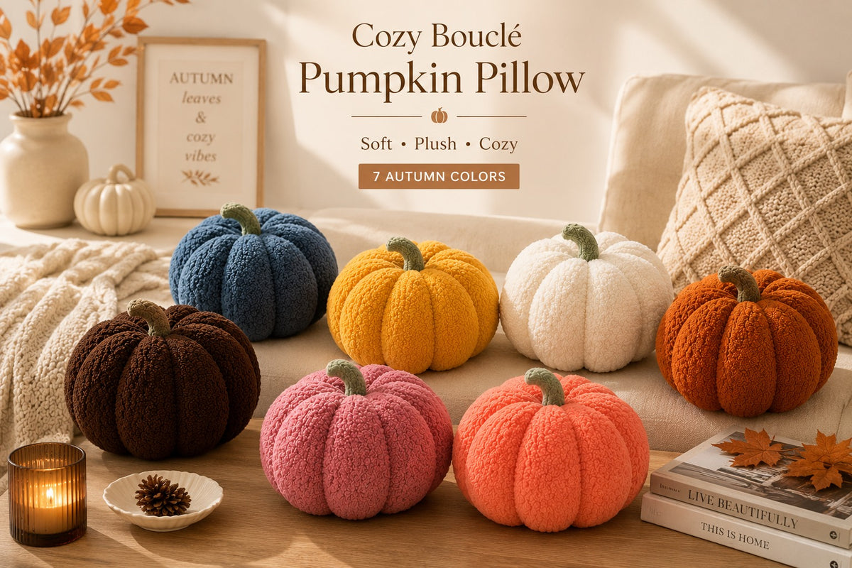 Cozy Bouclé Pumpkin Pillow