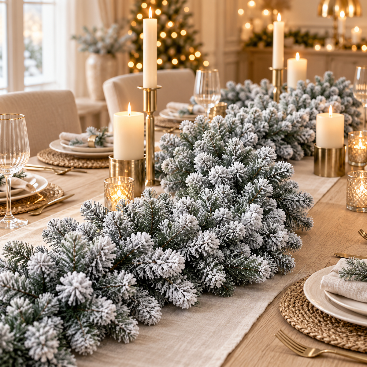 ❄️ Luxury Snow Pine Garland | Veloura Seasons™